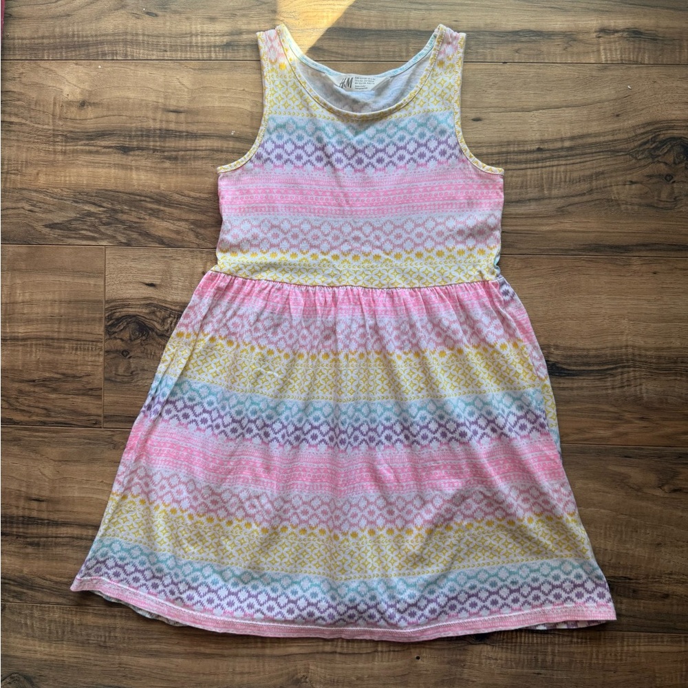 H&M Pink and Yellow Patterned Kids Dress